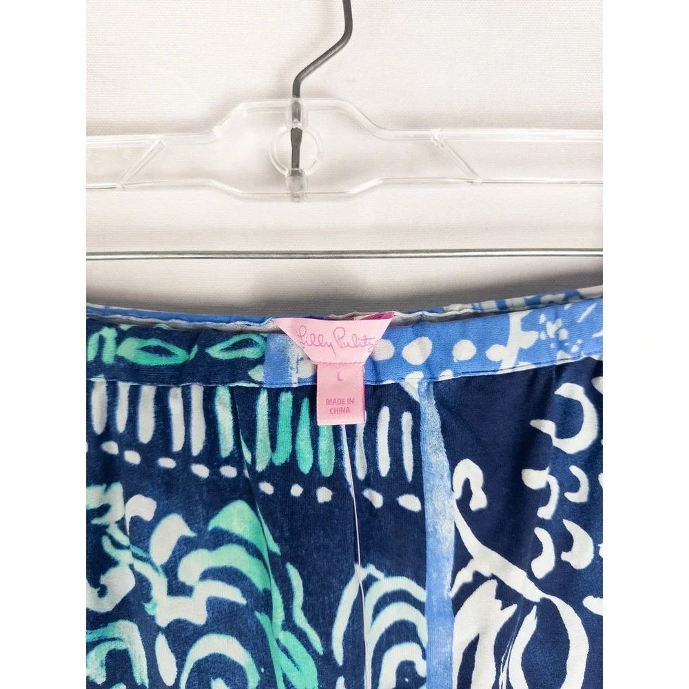 NWT Lilly Pulitzer Meridian Midi Dress Womens L Indigo Black Off Shoulder Pom Po